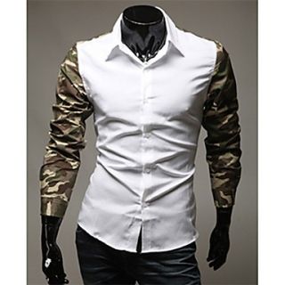 Mens Handsome Camouflage Splicing Sleeve Shirts