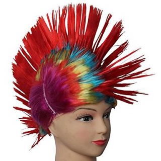 Cosplay Party Mixed Color Synthetic Straight Comb Fans Wigs