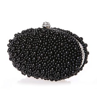 BPRX New WomenS Elegant Compact Pearl Evening Bag (Black)