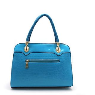 MIQIANLIN Womens Crocodile Stripe Casual Handbag(Blue)