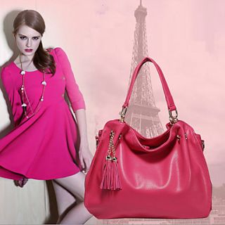 MIQIANLIN Womens Fashion Leather Crossbody Hobo Bag(Fuchsia)