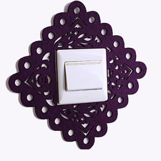Paper Cut Diamond Shape Purple Light Switch Stickers