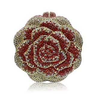 Women Flower Shape Full Rhinestones/Diamonds Evening Handbags/ Clutches