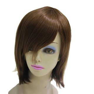 Capless Short Brown Straight Synthetic Hair Wig For Sexy Women