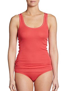 Ribbed Cotton Camisole   Cranberry
