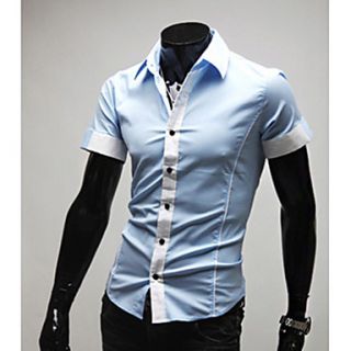 Midoo Short Sleeved Fashion Shirt(Light Blue)