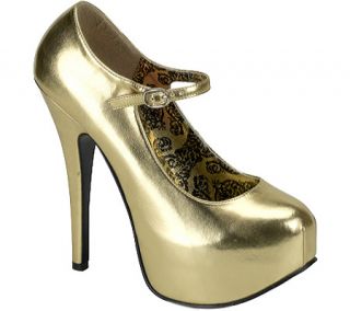 Womens Bordello Teeze 07   Gold Metallic PU High Heels