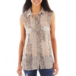 Mng By Mango Sleeveless Blouse, Snake Print