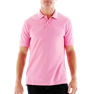 St. Johns Bay Solid Piqué Polo Shirt, Pink, Mens