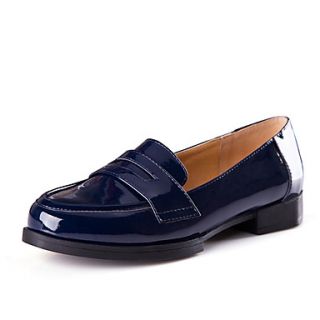 XNG 2014 Round Head Patent Leather Loafer Flat Shoes (Blue)