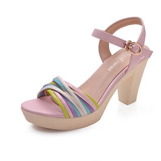 XNG 2014 New Sweet Thick Heel Waterproof Colorful Sandals (Pink)