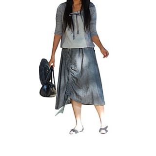 Womens Long Maxi Irregular Elastic Coton Skirts