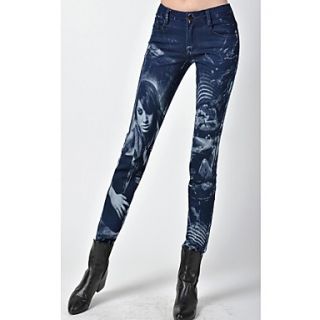 Womens New Spring Beauty Painting Skinny Jeans