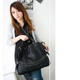 MIQIANLIN Womens Knit Fashion Tote Bag(Black)