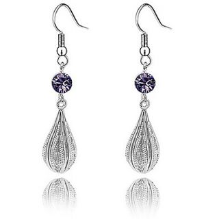 Xingzi Womens Charming Lilac Water Drop Made With Swarovski Elements Crystal Earrings