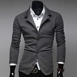 Cocollei mens Single breasted casual knit suit (dark gray)