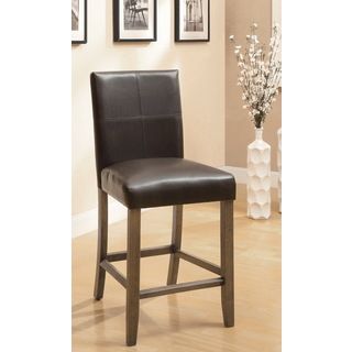Furniture Of America Seline Dark Brown Leatherette Counter Height Dining Chairs (set Of 2)