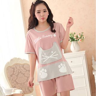 Womens Letter Cat Pattern Pajama