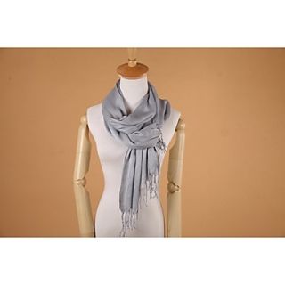 ZICQFURL Womens Pure Cotton Solid Color Long Scarf (Gray)
