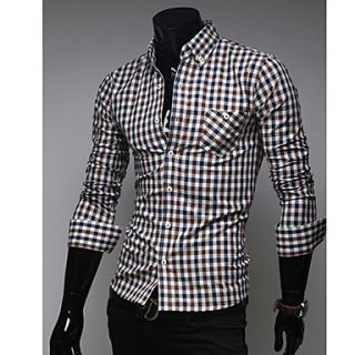 MSUIT Fashion MenS Plaid Shirt Z9115