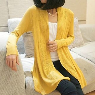 Rxhx Relax Mid long Coat Knit Sweater (Yellow)