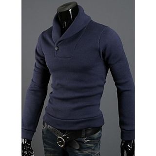 Chaolfs Mens Korean Style Solid Color Slim Large Size Pullover Sweater(Screen Color)