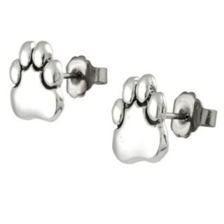 Sterling Silver Paw Stud Earrings