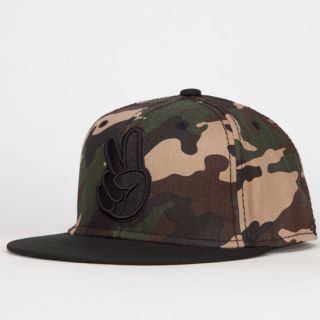 Peace Mens Snapback Hat Camo One Size For Men 219360946