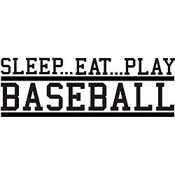 Decorative Sleep Eat Play Baseball Vinyl Wall Art Quote