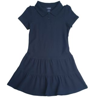 French Toast School Uniform Polo Dress, Navy, Girls
