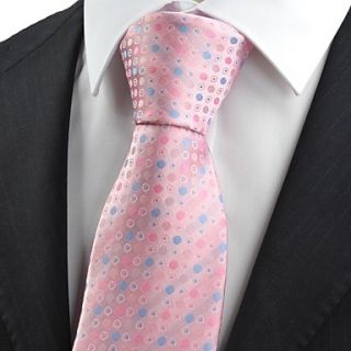 Tie New Pink Blue Polka Dot Circle Mens Tie Necktie Wedding Party Holiday Gift