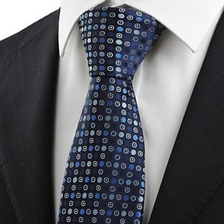 Tie Navy Blue Polka Dot Circle Pattern Mens Tie Necktie Formal Business Gift