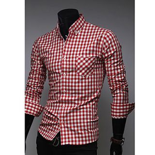 MSUIT Fashion MenS Plaid Shirt Z9114