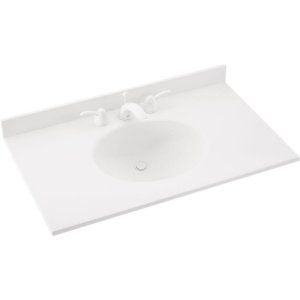Swanstone VC02261.010 Universal Ellipse 61 in. Solid Surface Vanity Top in White
