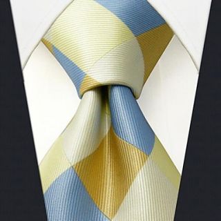 Mens Casual Silk Multicolor Check Pattern Necktie