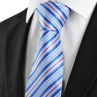 Tie New Striped Pink Blue JACQUARD Mens Tie Necktie Wedding Party Holiday Gift