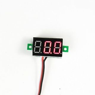 Ultra Mini Size 4.5V to 30V No Extra Power Required Red LED Volt Meter