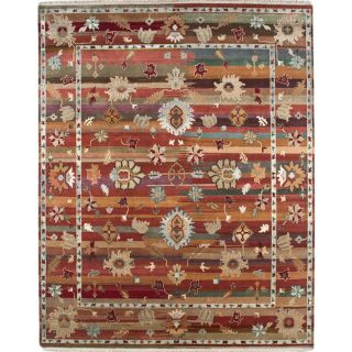 Hand knotted Traditional Cocoa Brown Wool Rug (8 X 10)
