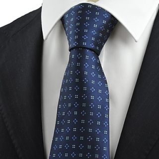 Tie New Navy Blue Flora Checked Classic Mens Tie Necktie Wedding Holiday Gift