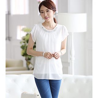 Jinbier Short Sleeve Chiffon White Shirt