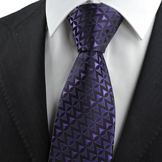 Tie Purple Black Arrow Pattern Novelty Mens Tie Necktie Wedding Holiday Gift