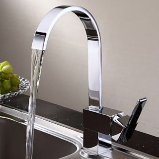 Contemporary Brass Kitchen Faucet (Chrome Finish)