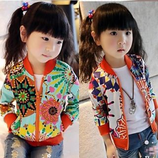 Girls Sunflower Printing Coat