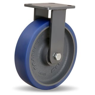 Hamilton Workhorse Caster   8Dia.X2W Polyurethane Wheel   1200 Lb. Capacity A  1/2 Sealed Precision Ball Bearings   Rigid   Blue