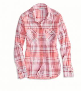Pink AEO Factory Boyfriend Shirt, Womens XXS