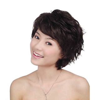 Capless Short Top Grade Quality Synthetic Brown Curly Hair Wig