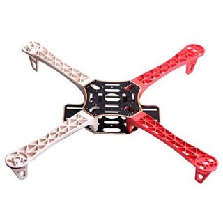 HJ450 4 Axis Frame Kit/Wheel Flame Quadcopter White and Red