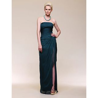 Chiffon Sheath/Column Strapless Floor length Evening Dress inspired by Rachel Weisz
