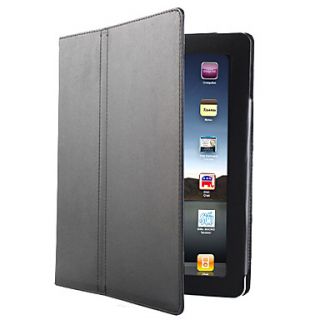 Protective Hard PU Leather Case Stand for iPad 2/3/4 (Black)