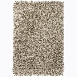 Handwoven Beige/gray/ivory Mandara New Zealand Wool Shag Rug (79 X 106) (Grey, ivory, beigePattern Shag Tip We recommend the use of a  non skid pad to keep the rug in place on smooth surfaces. All rug sizes are approximate. Due to the difference of moni